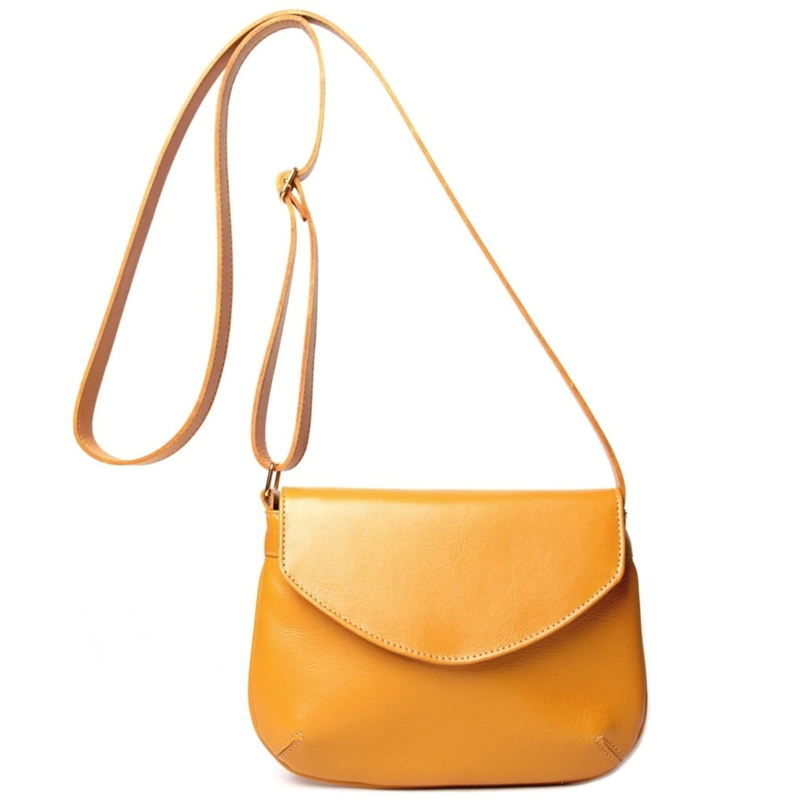 Bolsa Feminina Transversal em Couro Artlux Mostarda 9064