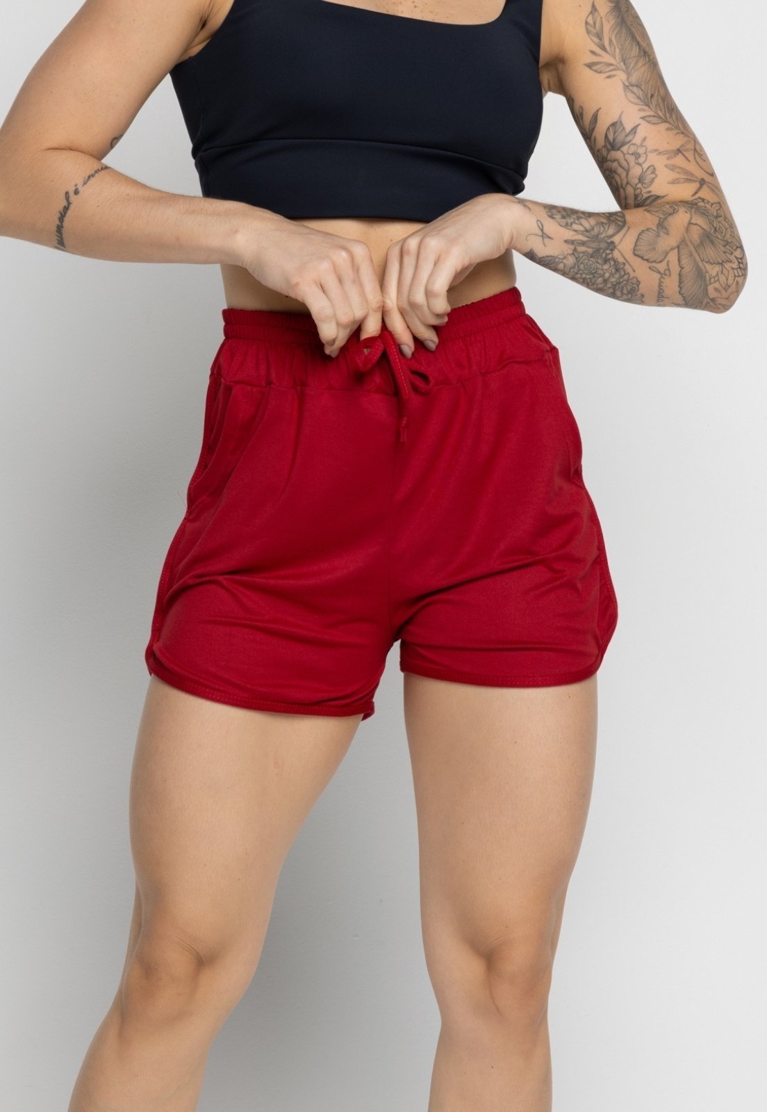 Vista 3 Short Vekyo Com Bolso Feminino Moda Praia Piscina Verão Fitness cinza VEKYO cinza