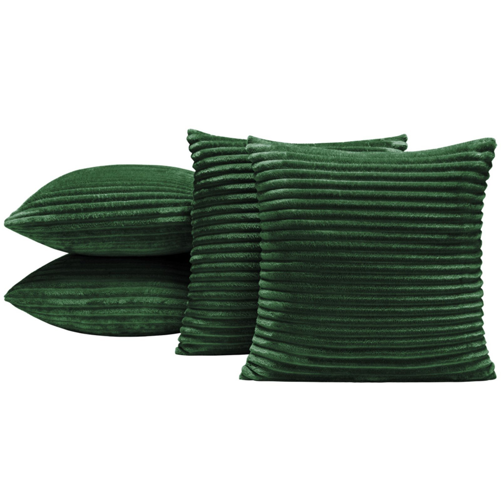 Kit 4 Capas de Almofada Casa Scarpa Napoli 45x45 Manta Canelada - Verde
