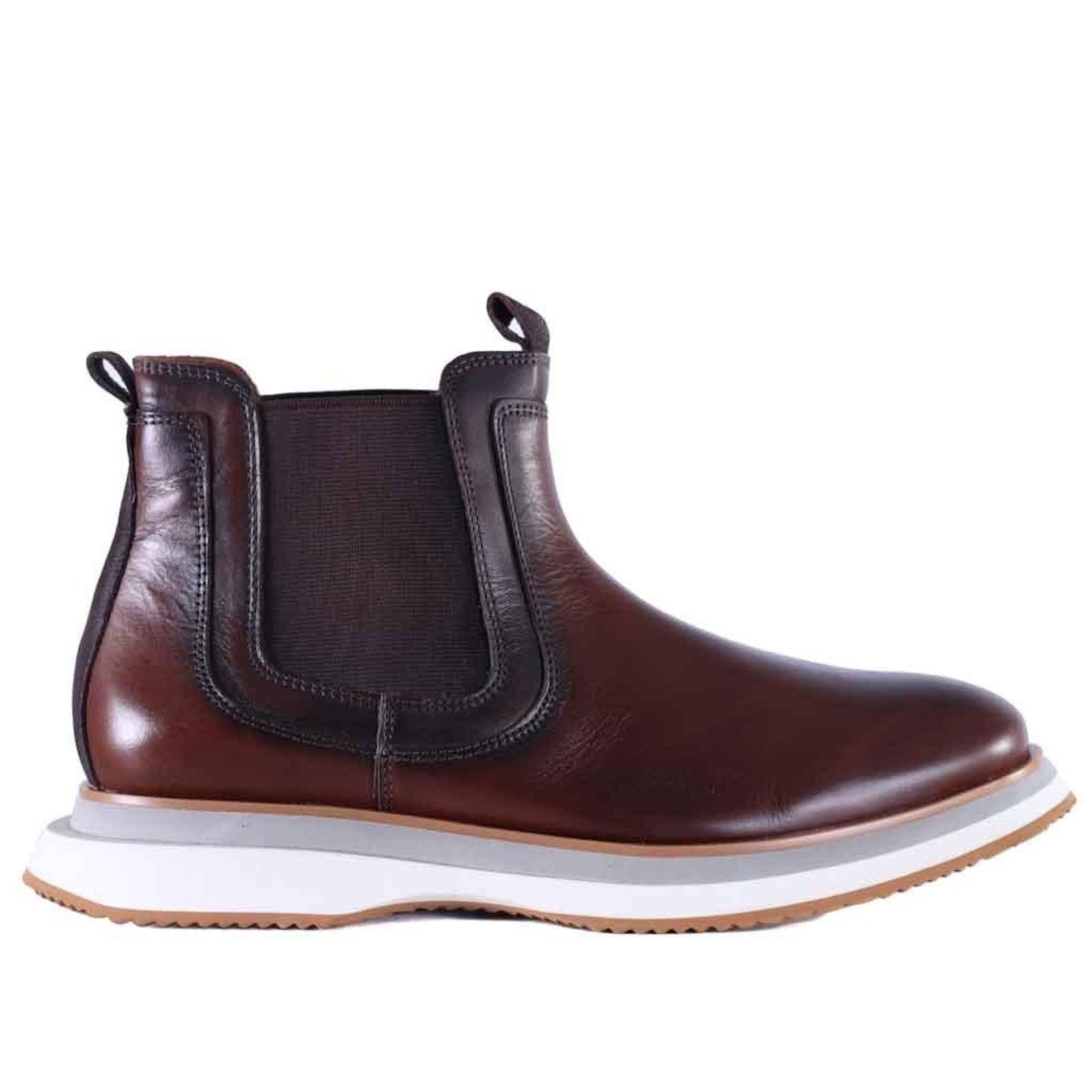 Bota Chelsea Masculina em Couro Zariff Lon022 Brown Incolor