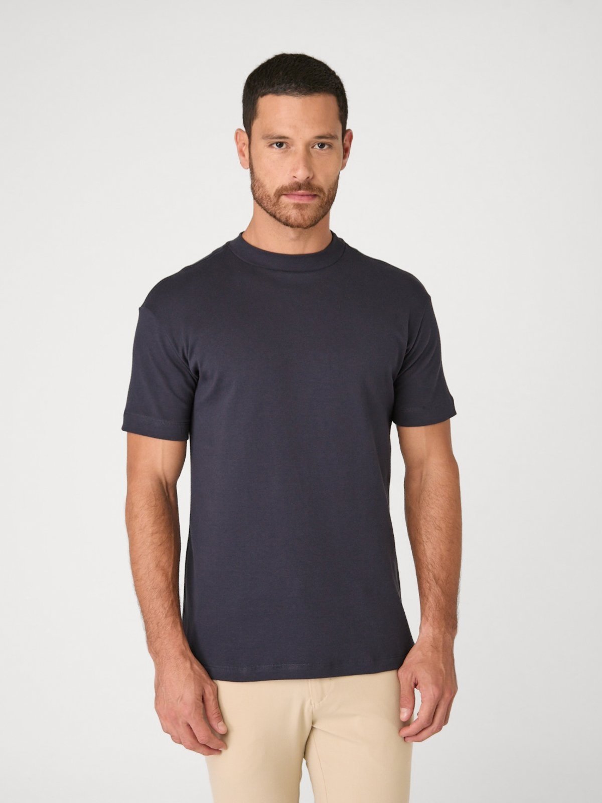 Camiseta Premium Gola Alta Azul Midnight