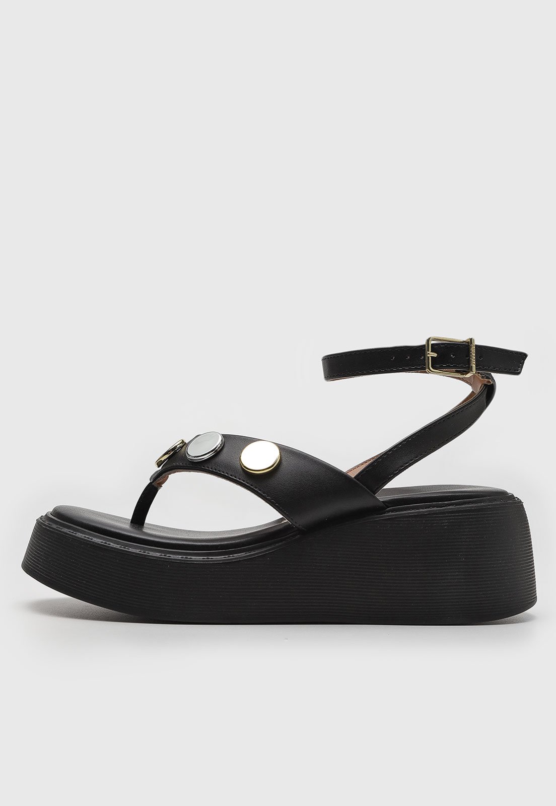 Sandália Flatform Vizzano Tachas Preta