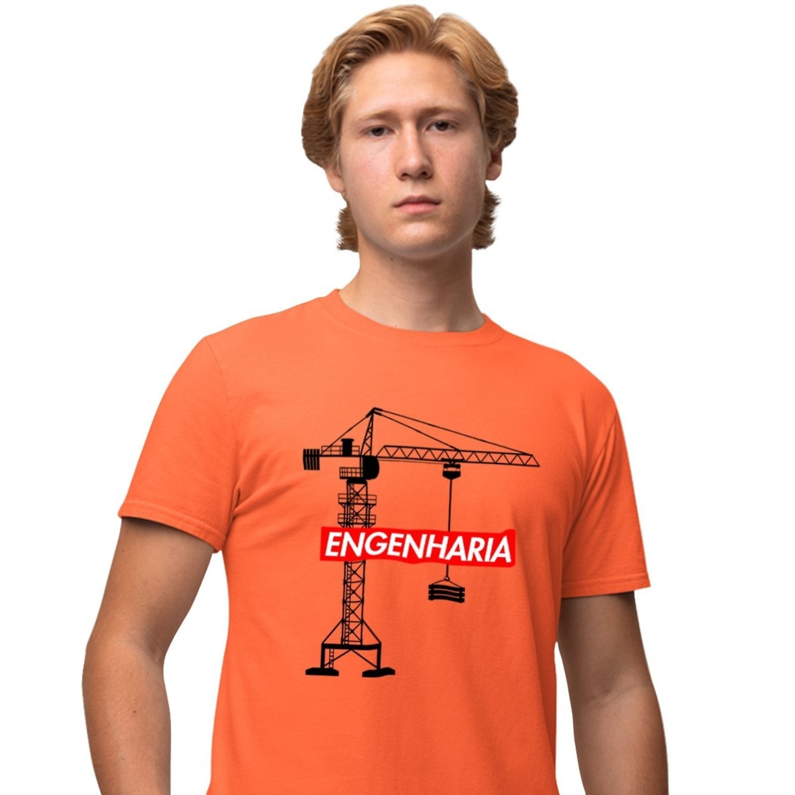 Camisa Camiseta Genuine Grit Masculina Estampada Algodão 30.1 Engenharia – Laranja