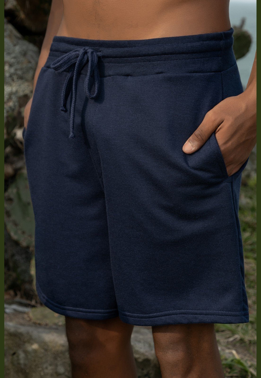 Bermuda Masculina em Moletom Sem Felpa The Philippines Azul