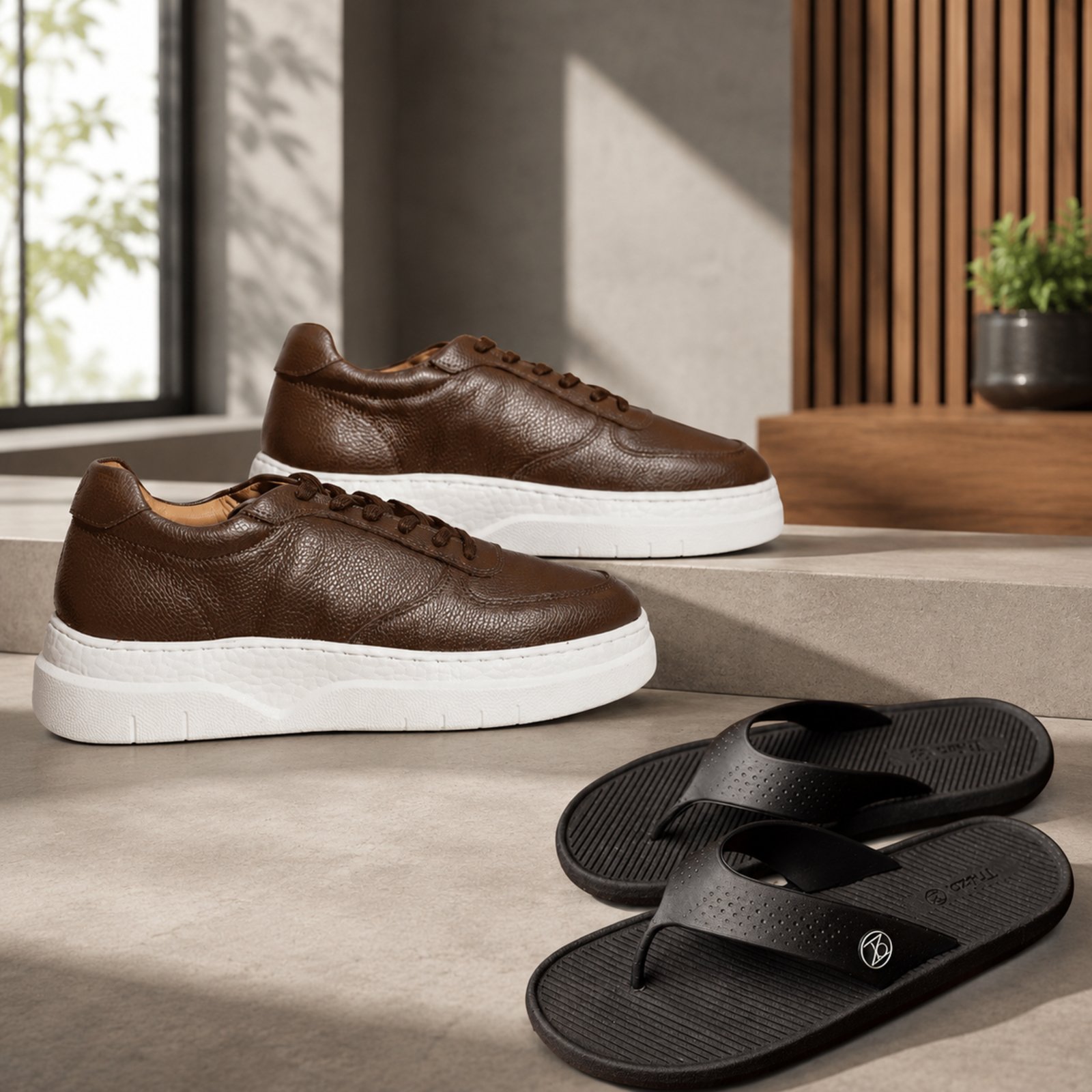 Kit Sapato Casual Social Thalles + Chinelo Slide Mônaco ThézB