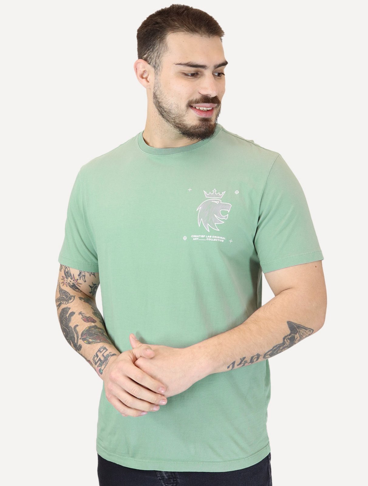Camiseta Von der Volke Origineel Colective Lion Verde Claro