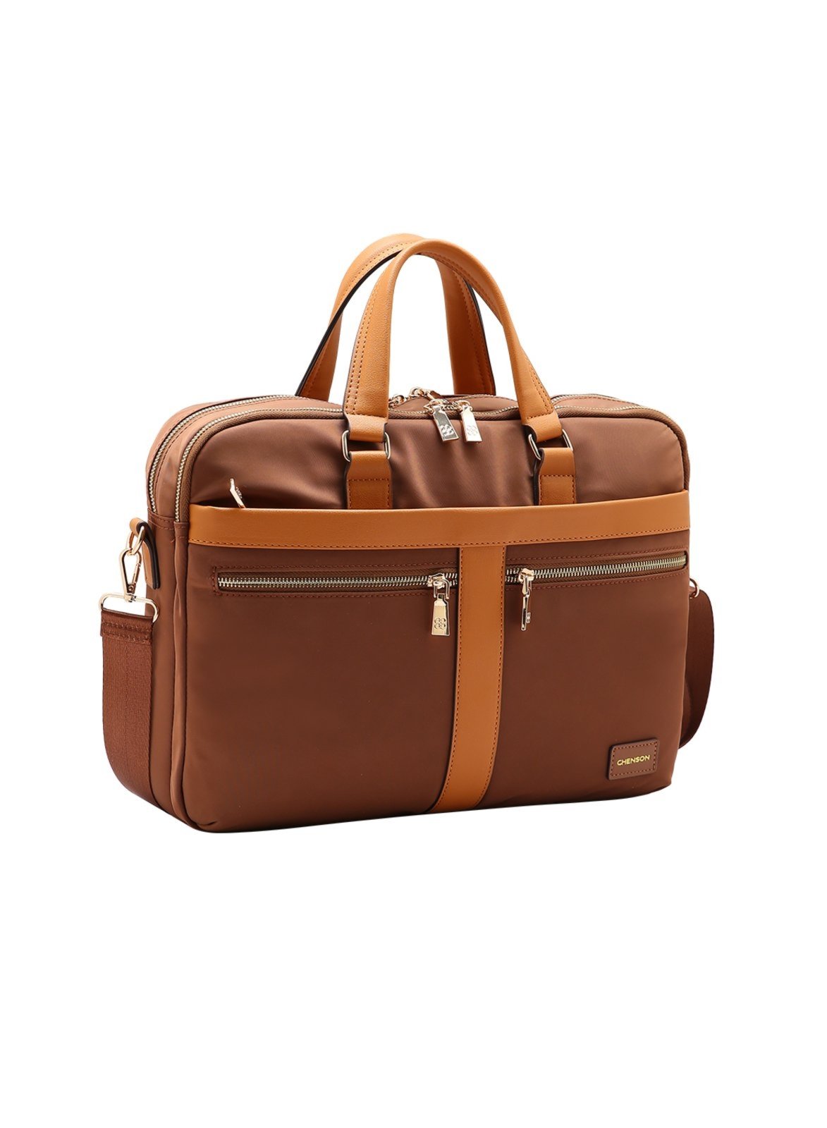 Bolsa Feminina Chenson Twill Nylon Com Suporte de Mala 3785349 Café