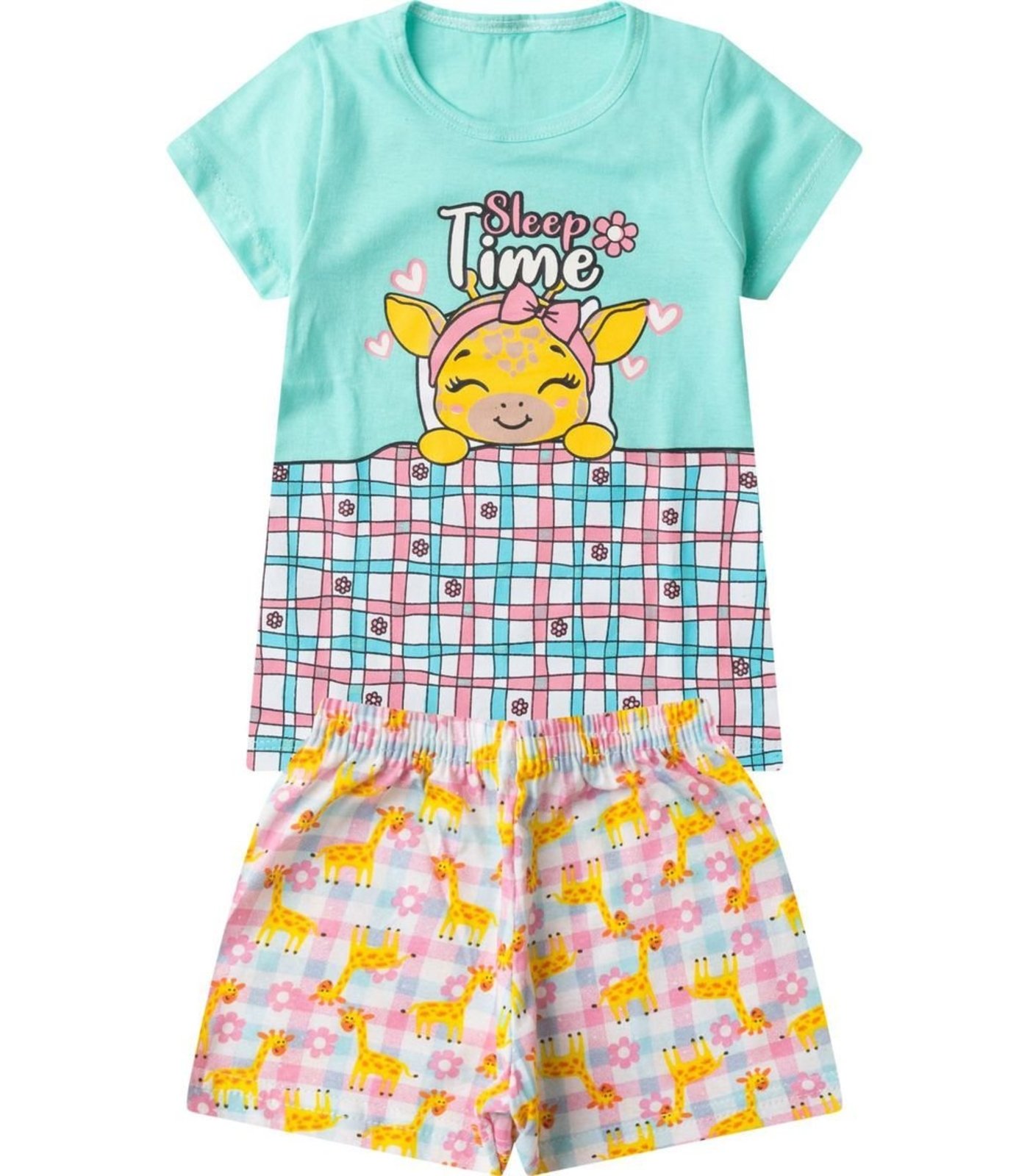 Pijama Verão Menina Brilha no Escuro Kappes Azul