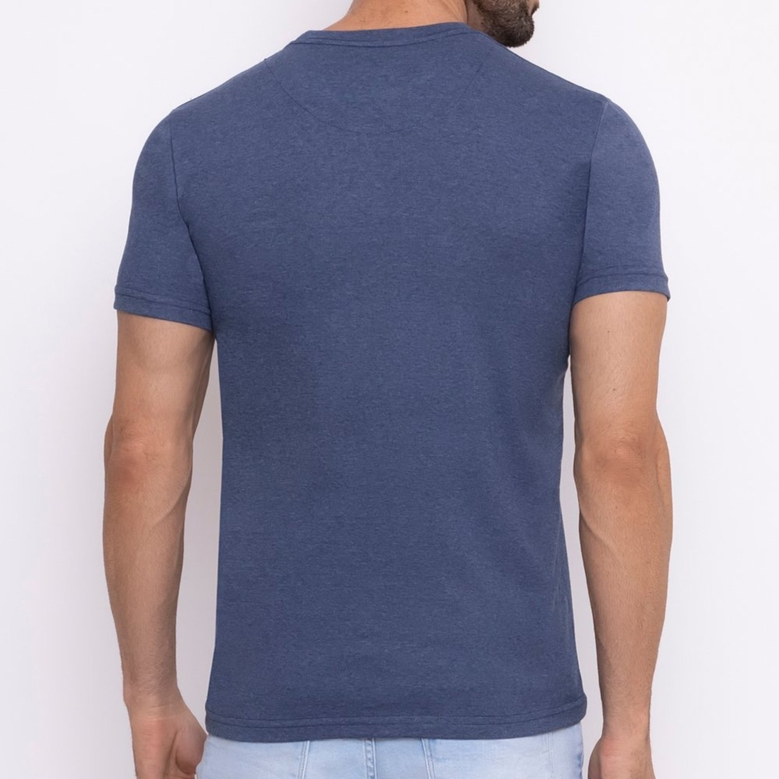 Camisetas Industrie Básicas Masculina em Algodão Premium França Bordado Marinho