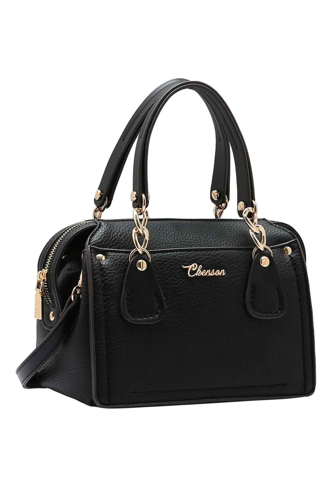 Bolsa Feminina Chenson Original Ferragem Chic Baú Preto 3485018