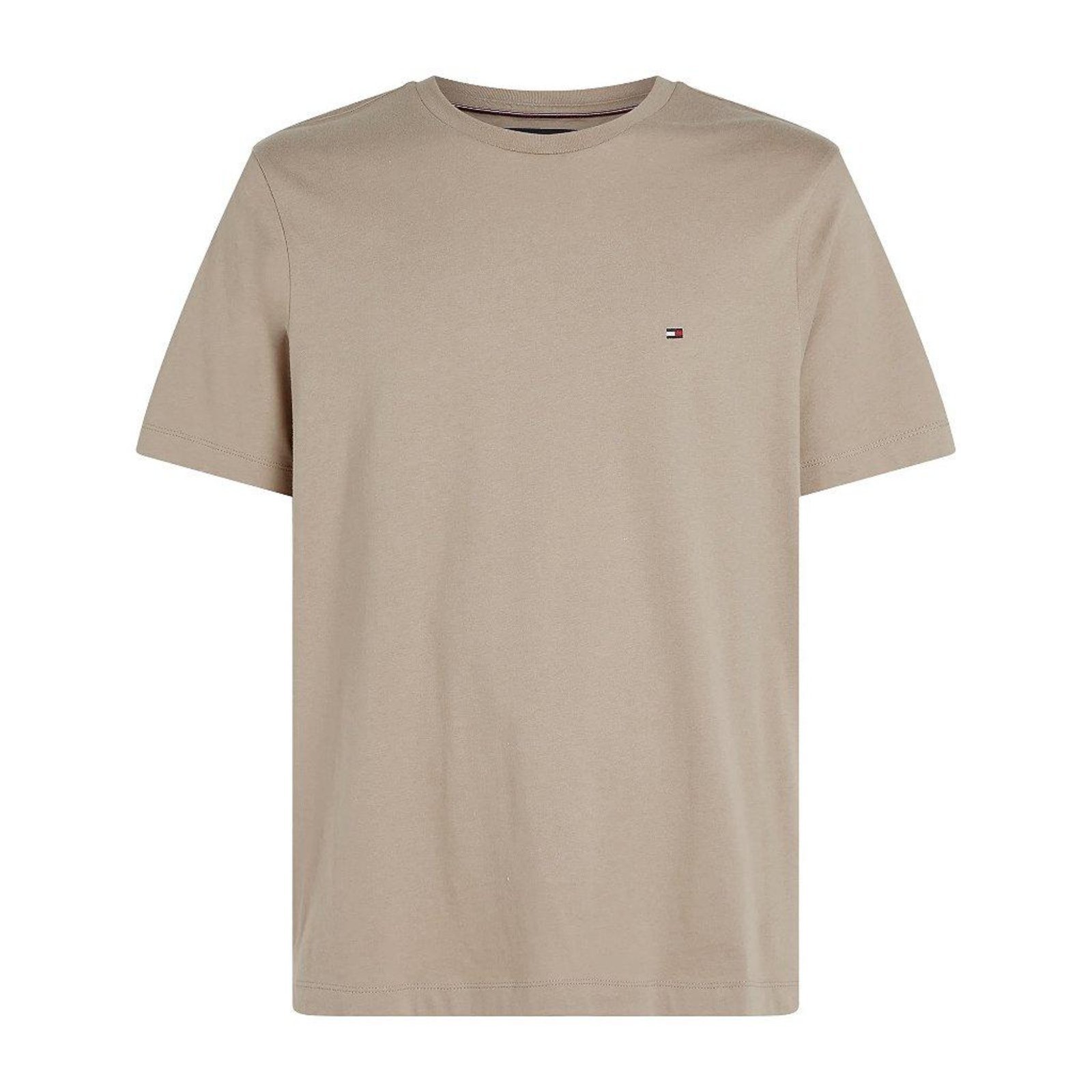 Vista 2 Camiseta Tommy Hilfiger Seasonal Reg Fit Solid Tee Caqui marrom caqui Tommy Hilfiger marrom caqui