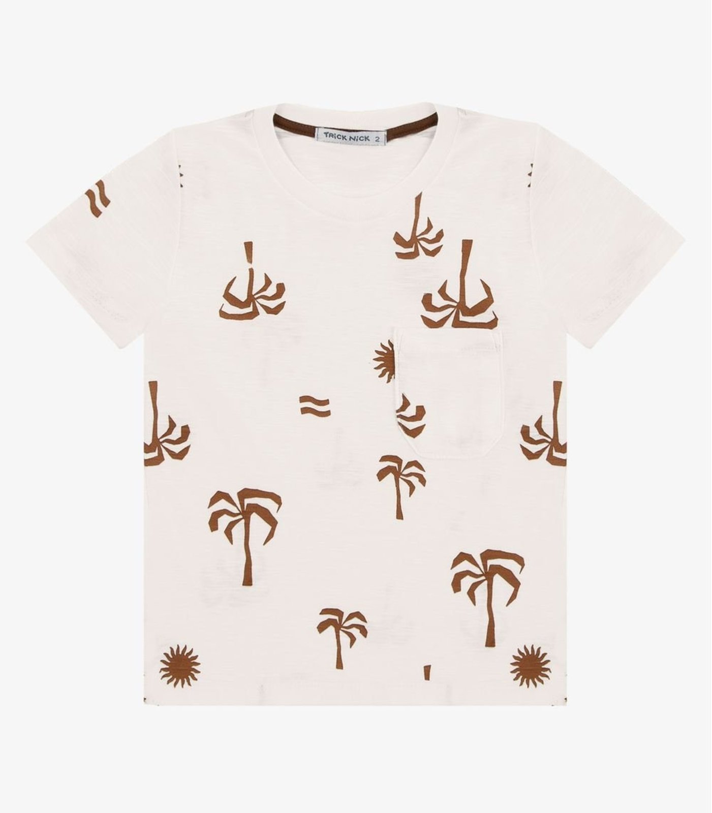Infantil - Camiseta Flamê Estampada Trick Nick Bege