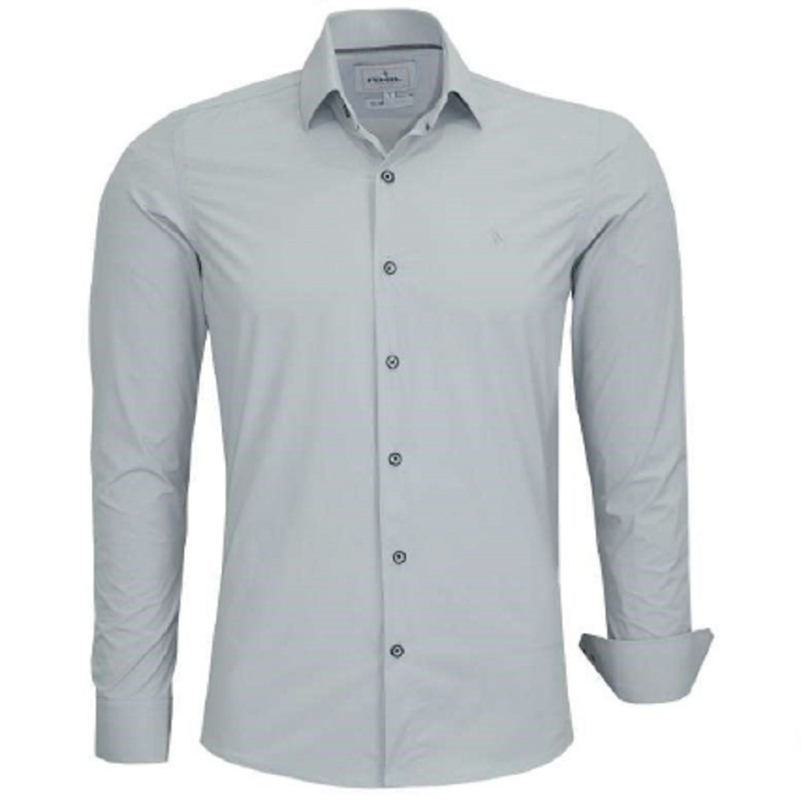 Camisa Social Ad Listada Algodão Manga Longa Original Amil Cinza