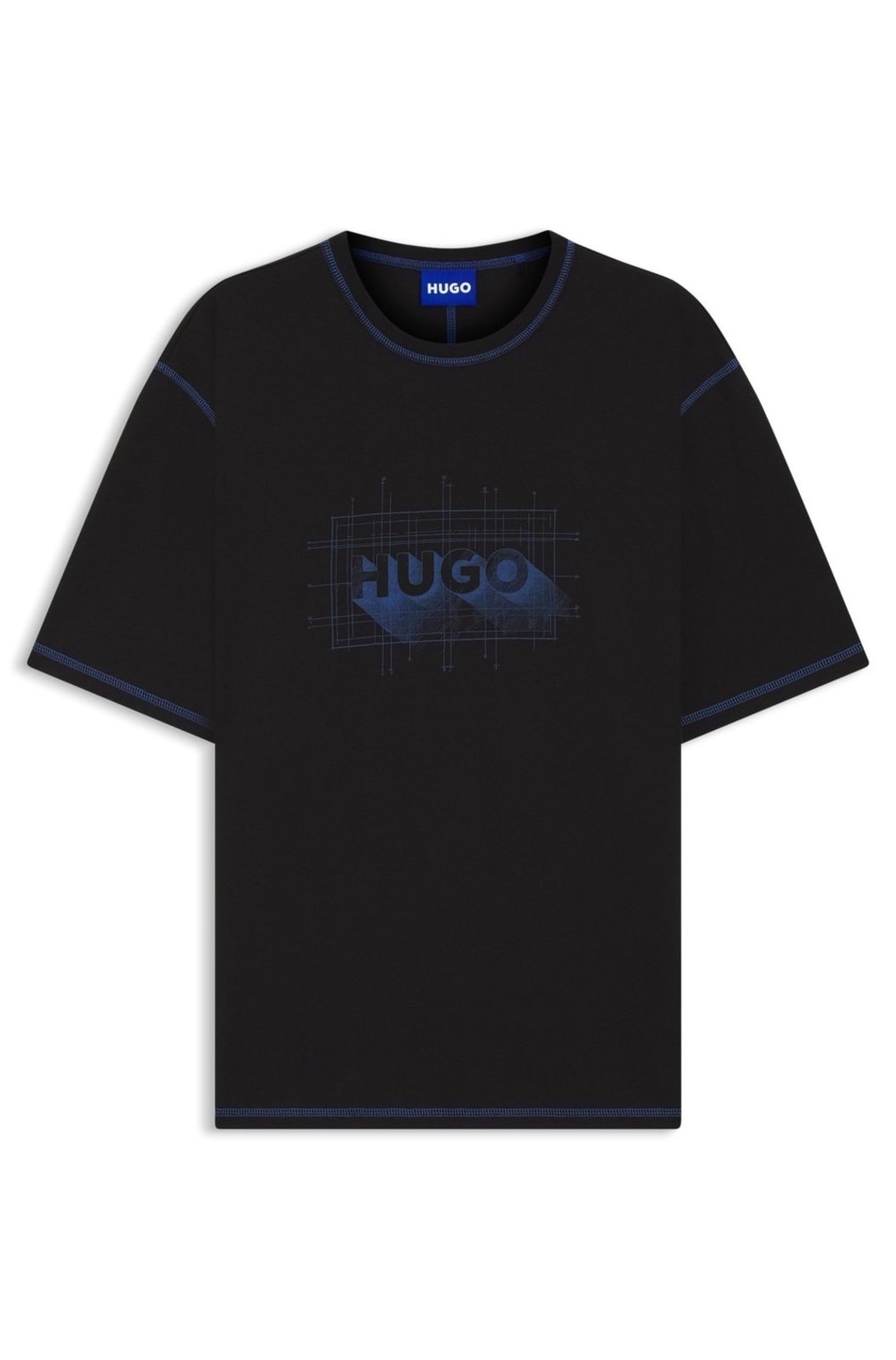 Camiseta Em Jersey De Algodão Com Logo E Costura Contrastante