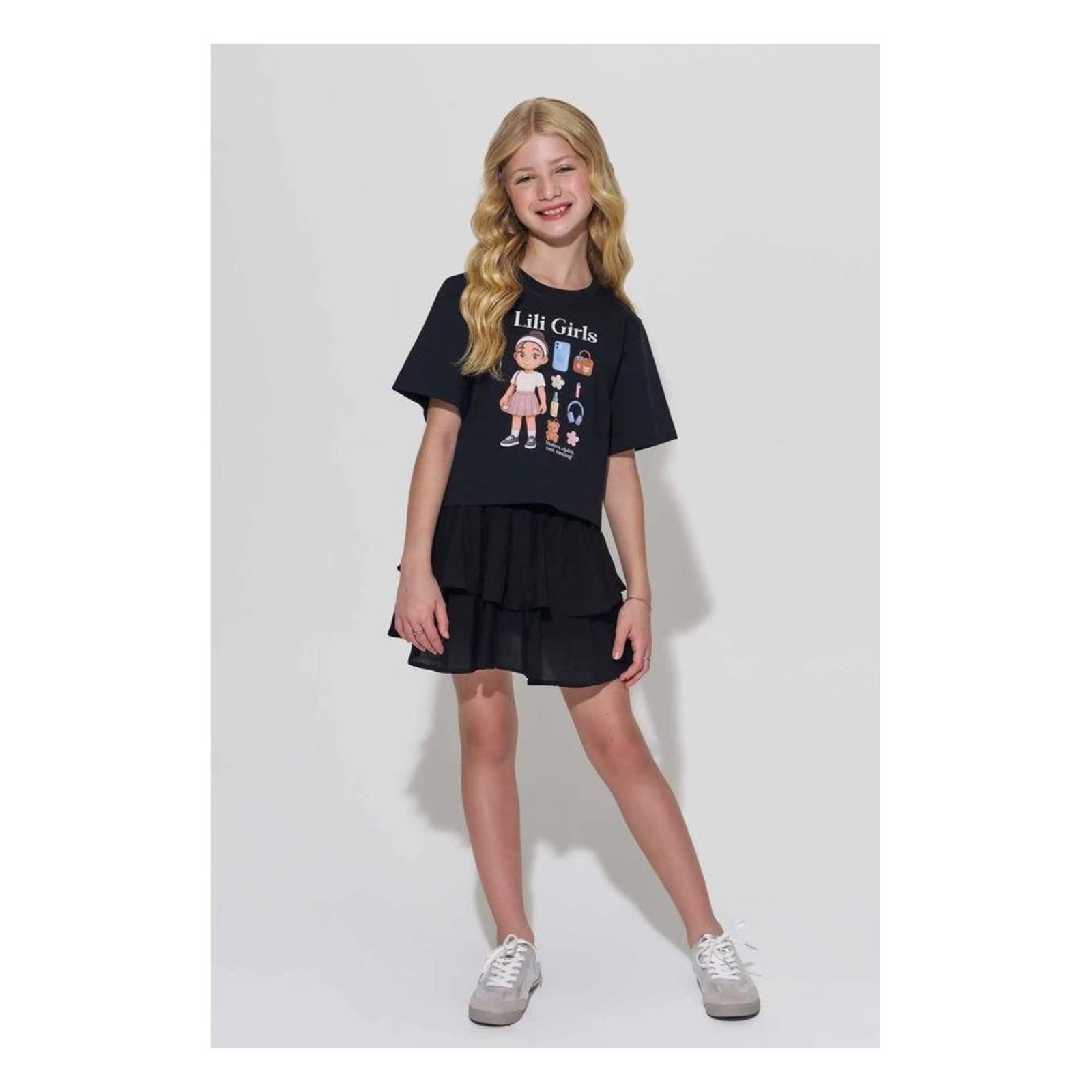 Infantil - Saia Menina Preto Lilimoon 10 Preto