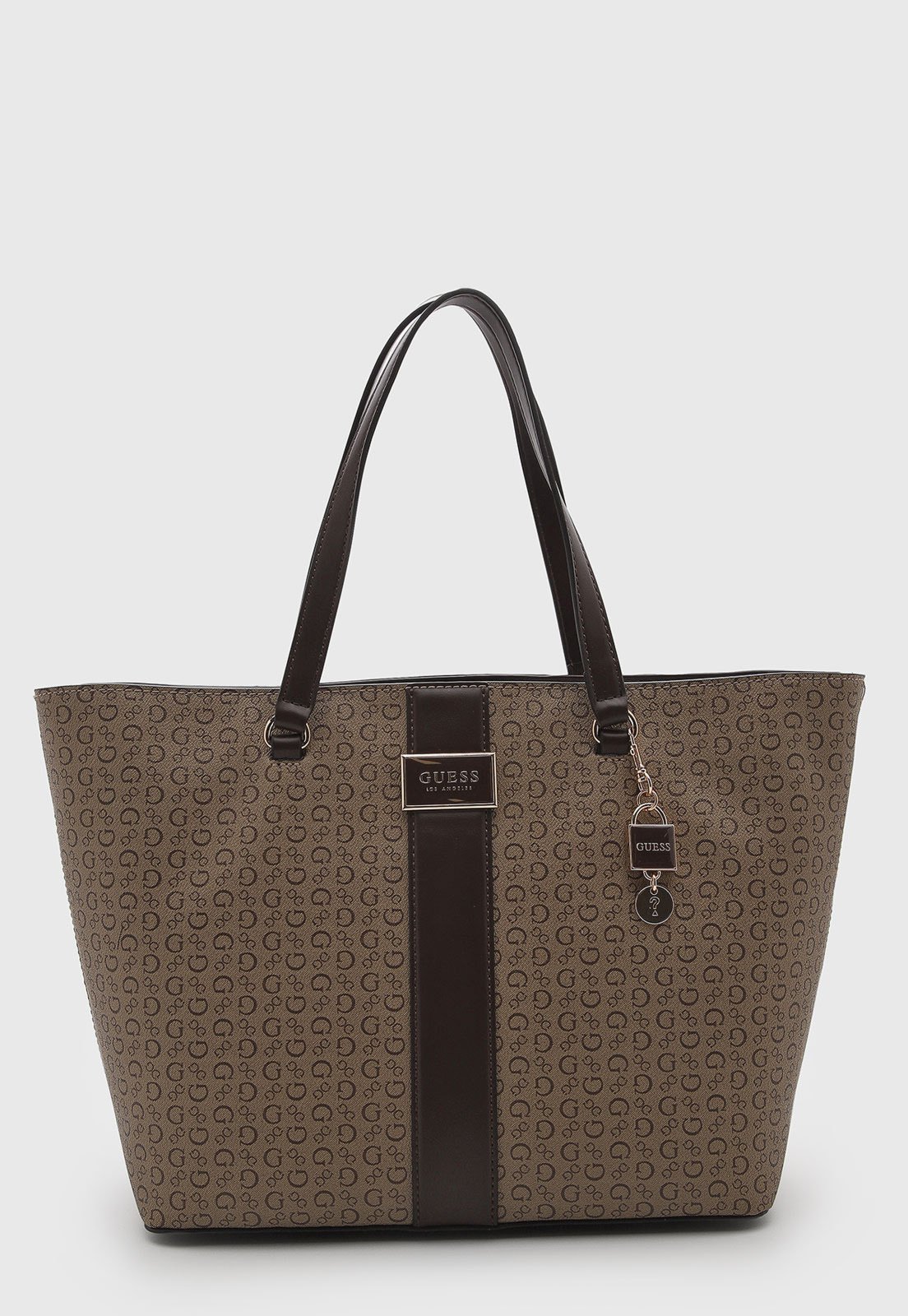 Bolsa Feminina Guess Tote Estampa Logo Marrom