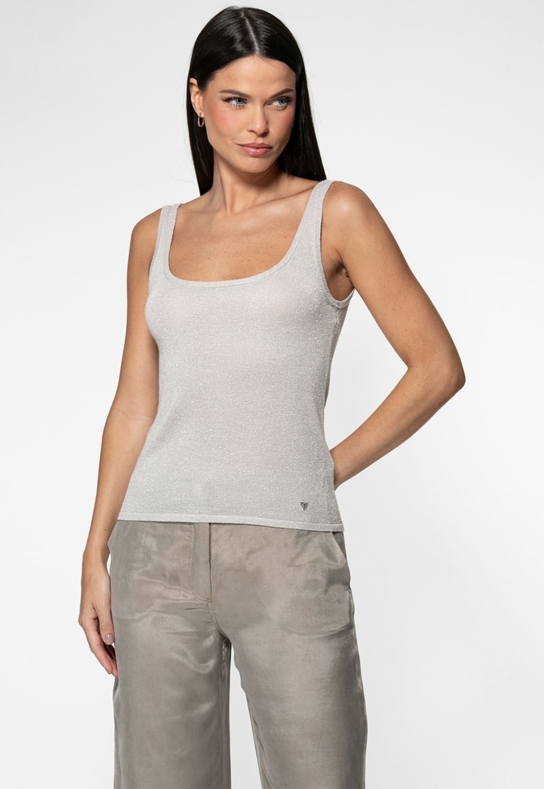 Regata Guess Tricot Lurex Eco Prata