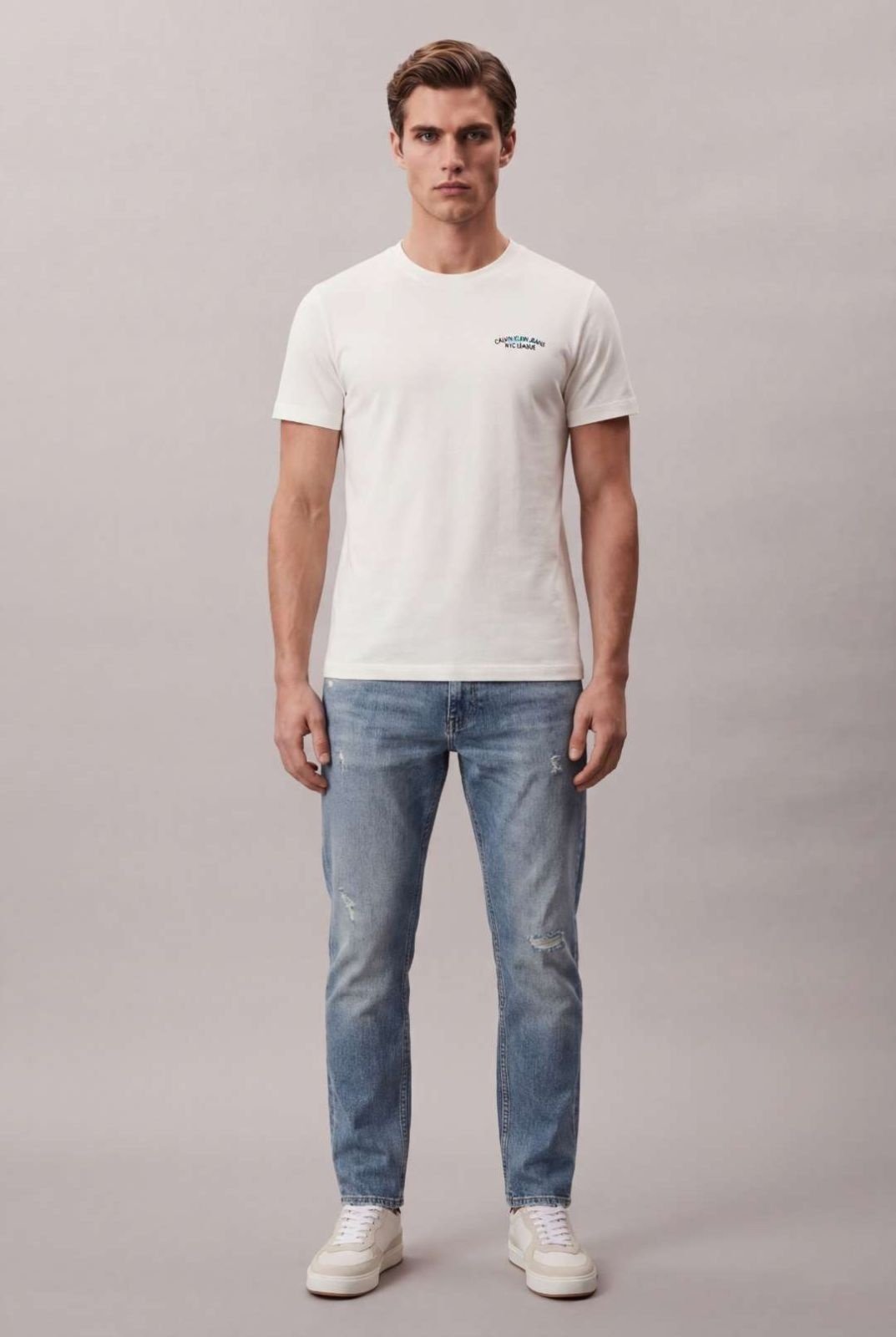 Camiseta Manga Curta Calvin Klein Jeans Masculino 78 Nyc League - Off White Calvin Klein Jeans