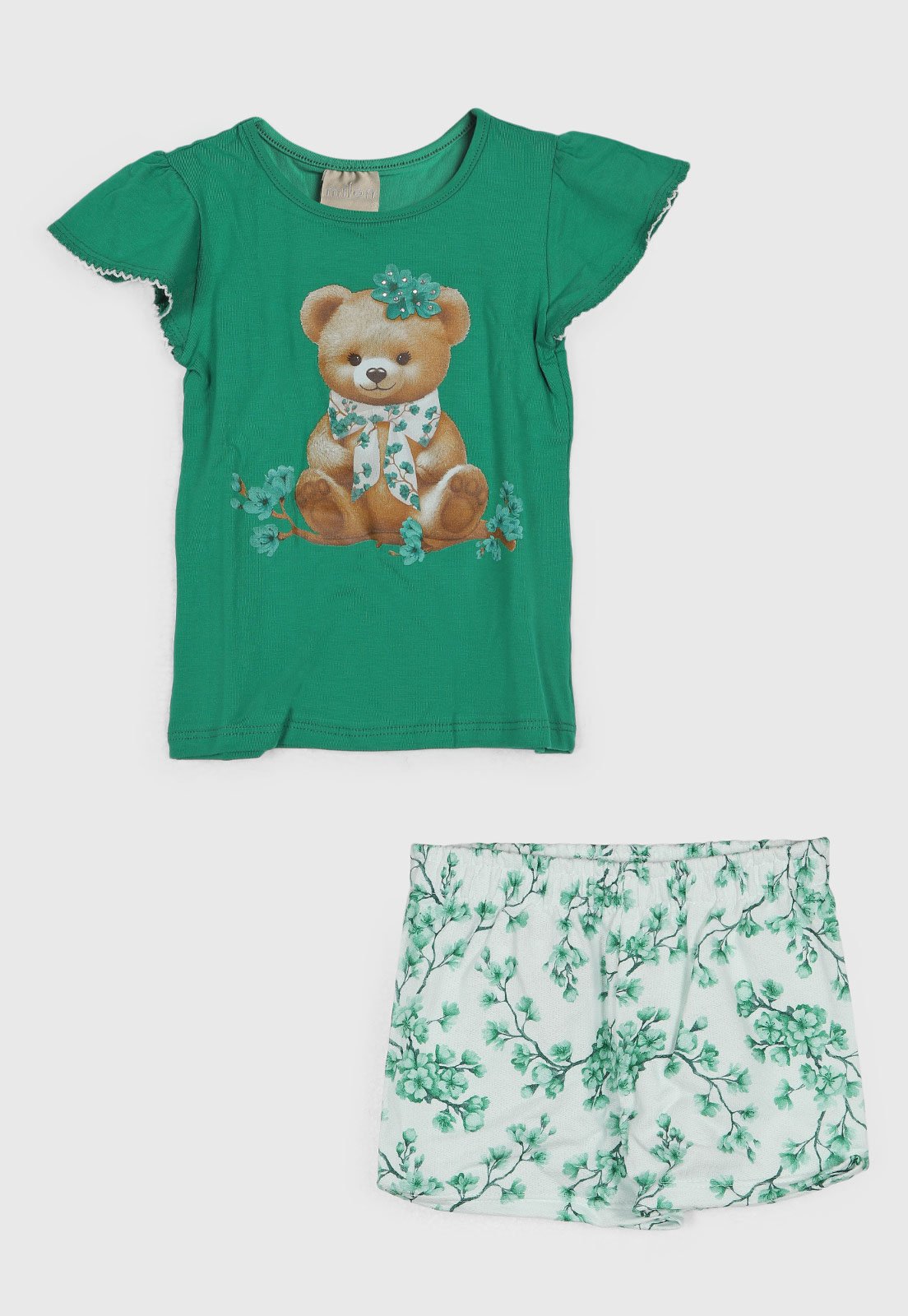 Conjunto Curto Milon Estampa Urso Verde