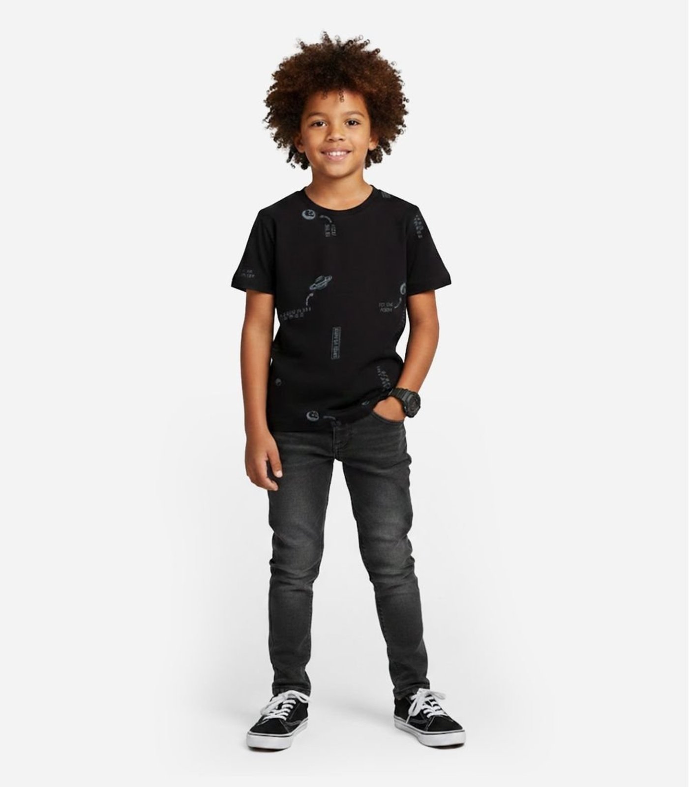 Infantil - Camiseta Menino Animais Infinita Cor Preto