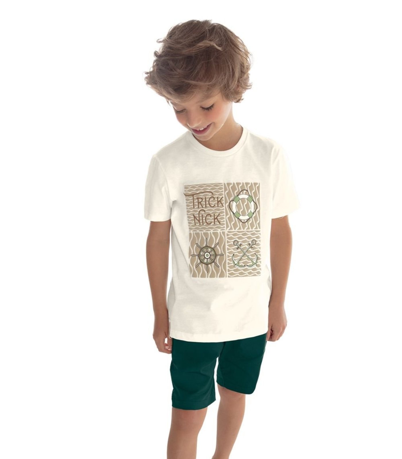 Vista 2 Infantil - Bermuda Menino Sarja Trick Nick azul Trick Nick azul