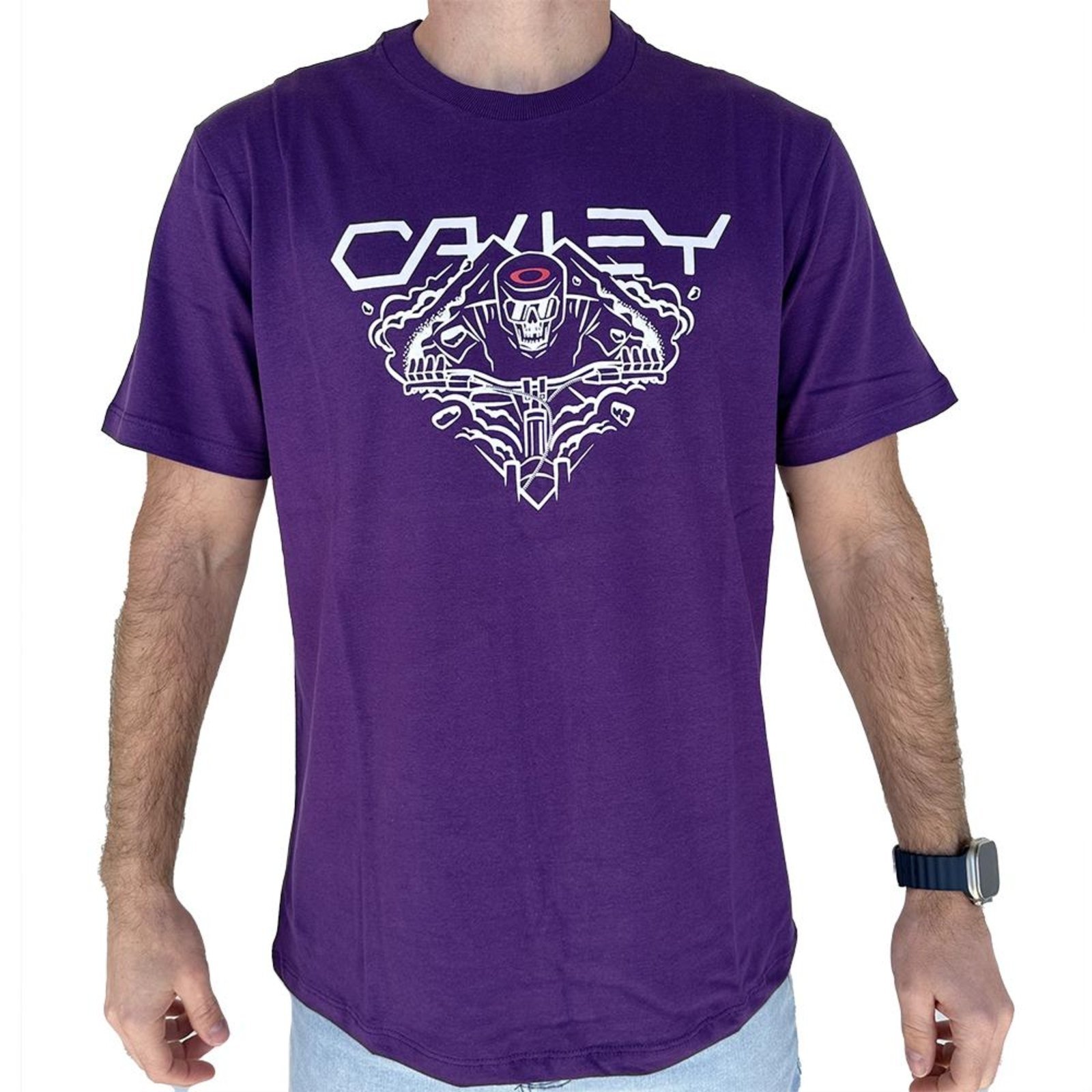 Camiseta Oakley Ellipse Skull WT24 Masculina Vintage Purple
