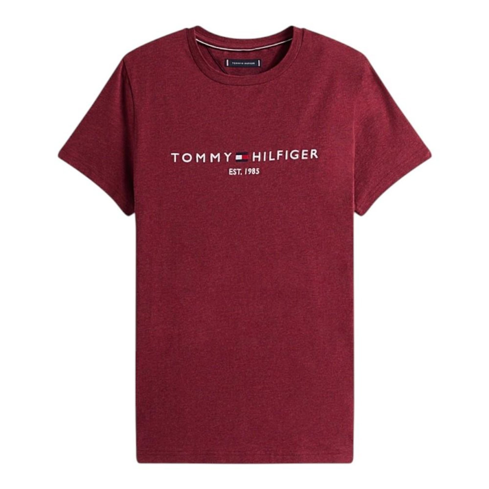 Vista 2 Camiseta Tommy Hilfiger Logo Tee Masculina Bordô vermelho Tommy Hilfiger vermelho