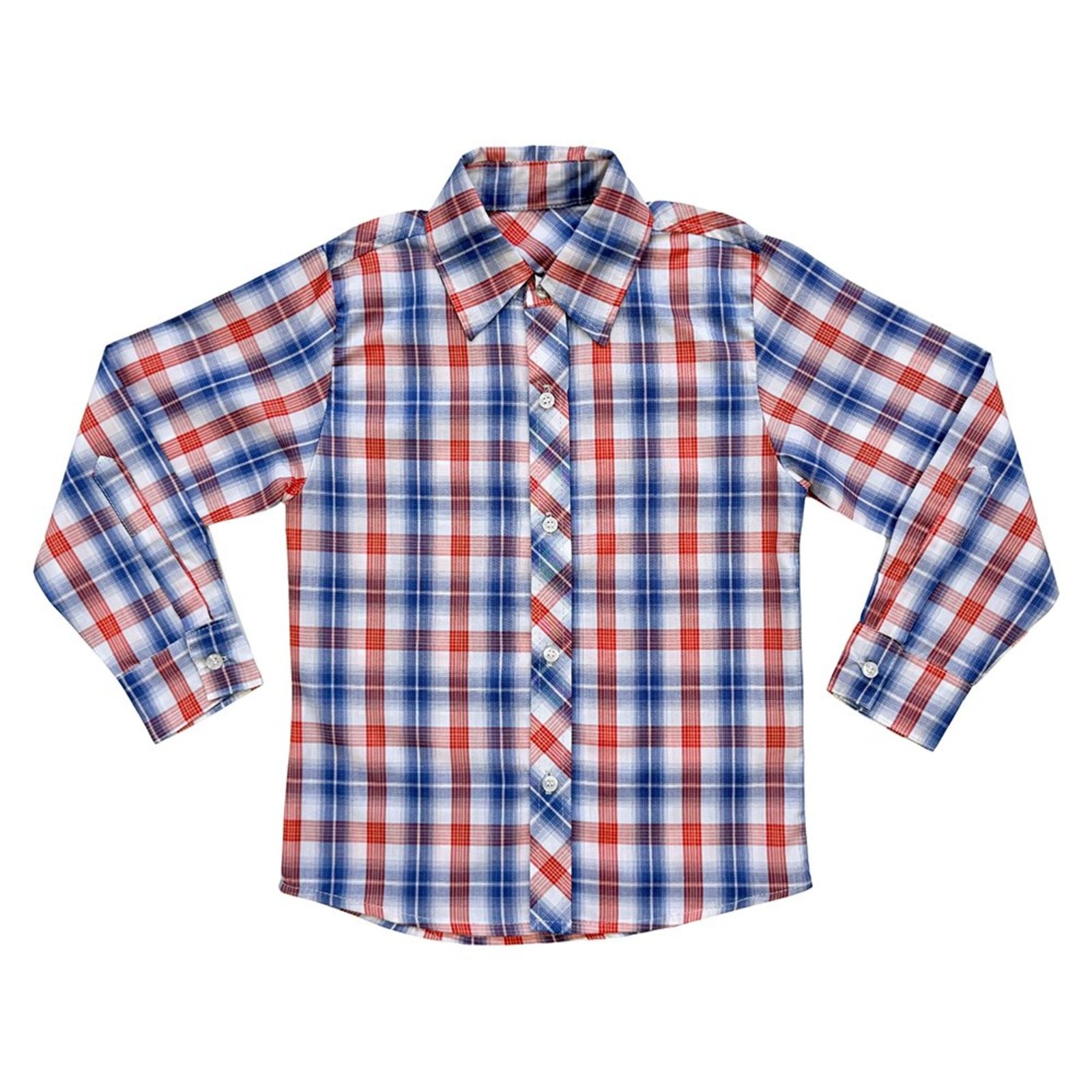 Infantil - Camisa Juvenil Look Jeans Manga Longa Xadrez