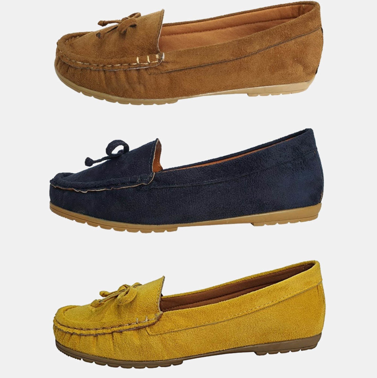 Kit Sapatilha Mocassim Costurado A Mão 3 Pares Moda Pé