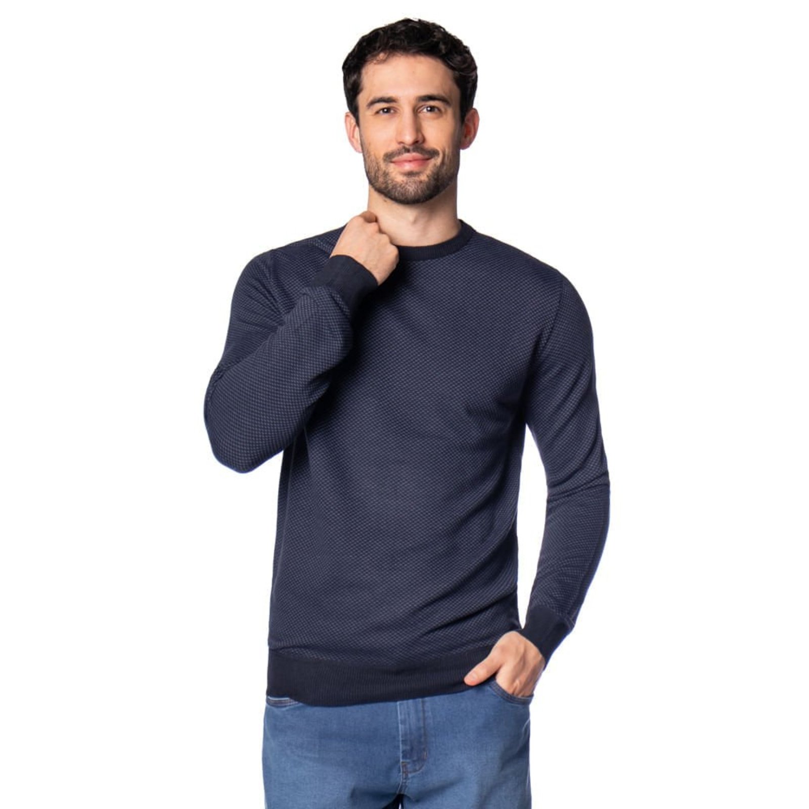 Suéter Masculino Balboa Atemporal Marinho Mescla