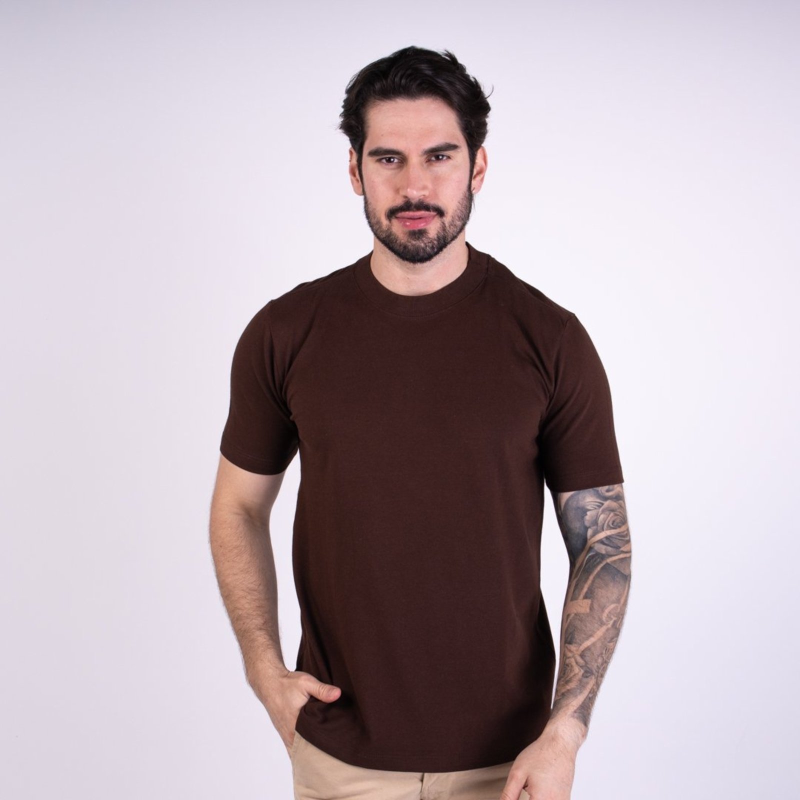 Camiseta VersatiOld Piquet Marrom Escuro