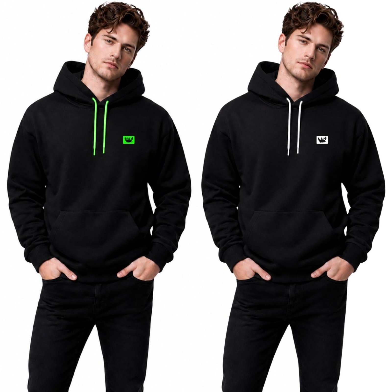 Kit 2 Moletom Modelo Canguru Com Capuz Masculino Estampado Siri Relaxado