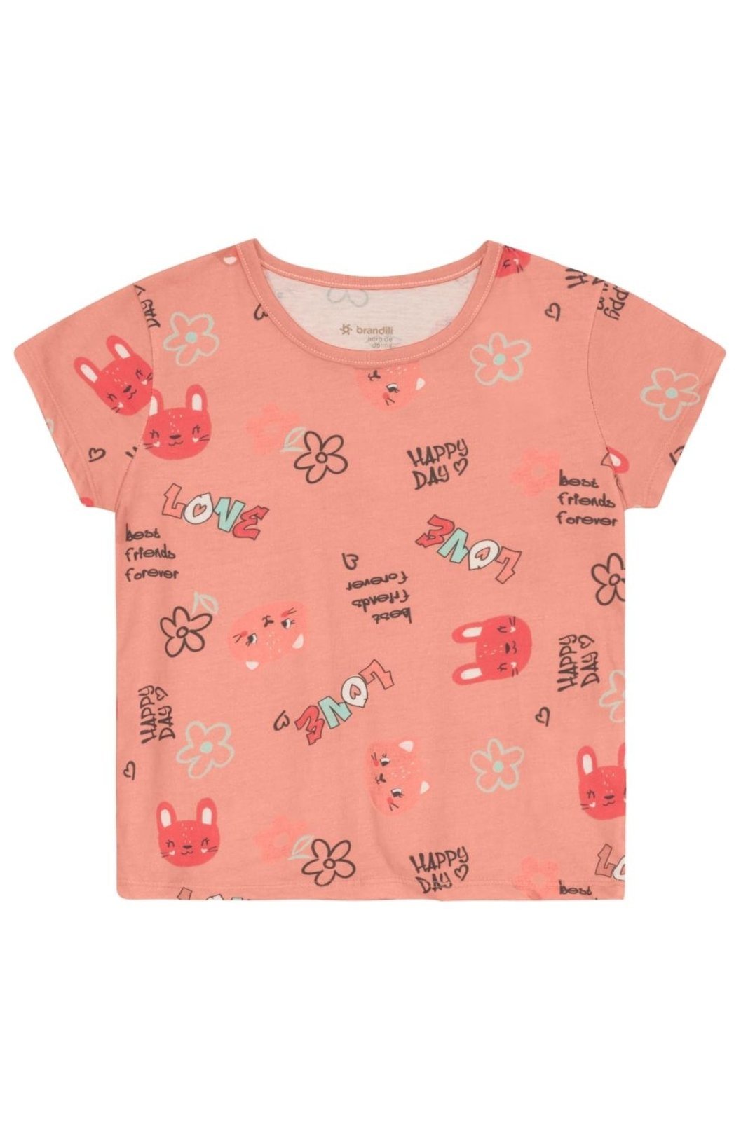 Vista 3 Pijama menina de gatinhos Brandili rosa Brandili rosa