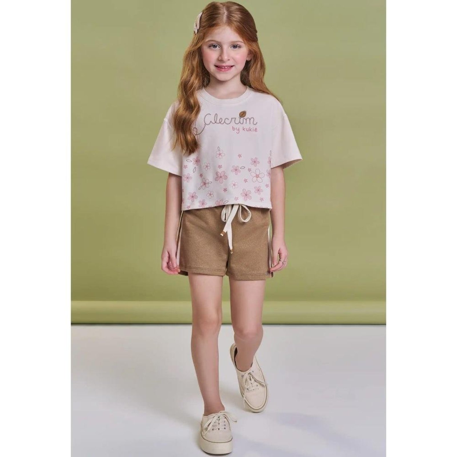 Infantil - Conjunto Menina Shorts Alecrim Kukiê 10 Unico