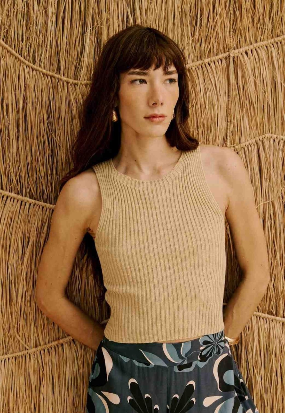 Blusa Tricot Básica Bege