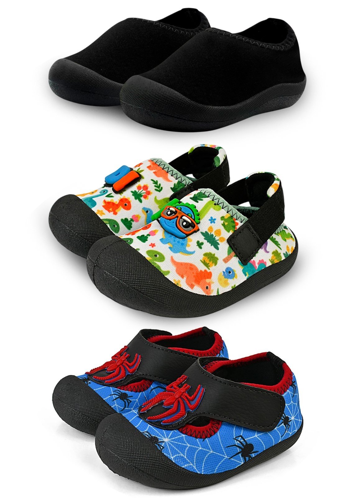 Infantil - Kit 3 Pares Sapameia Menino Estilo Conforto Preto Dino Mzkid