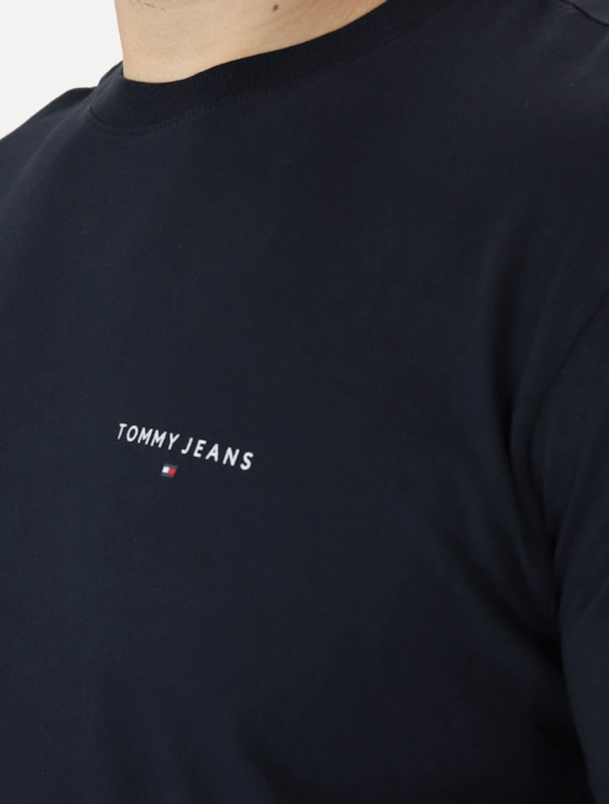 Vista 3 Camiseta Tommy Jeans Masculina Slim Linear Chest azul marinho Tommy Jeans azul marinho