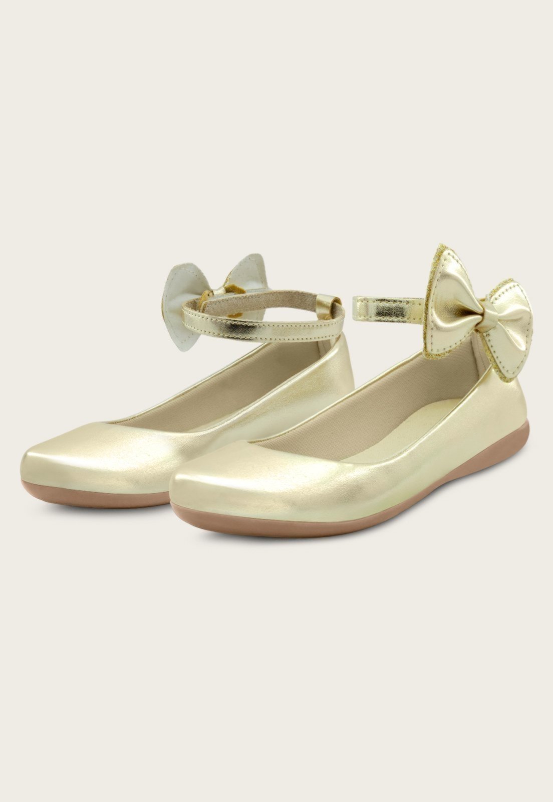 Infantil – Sapatilha Menina Festa Laço Feminina Boneca MzKid Dourado