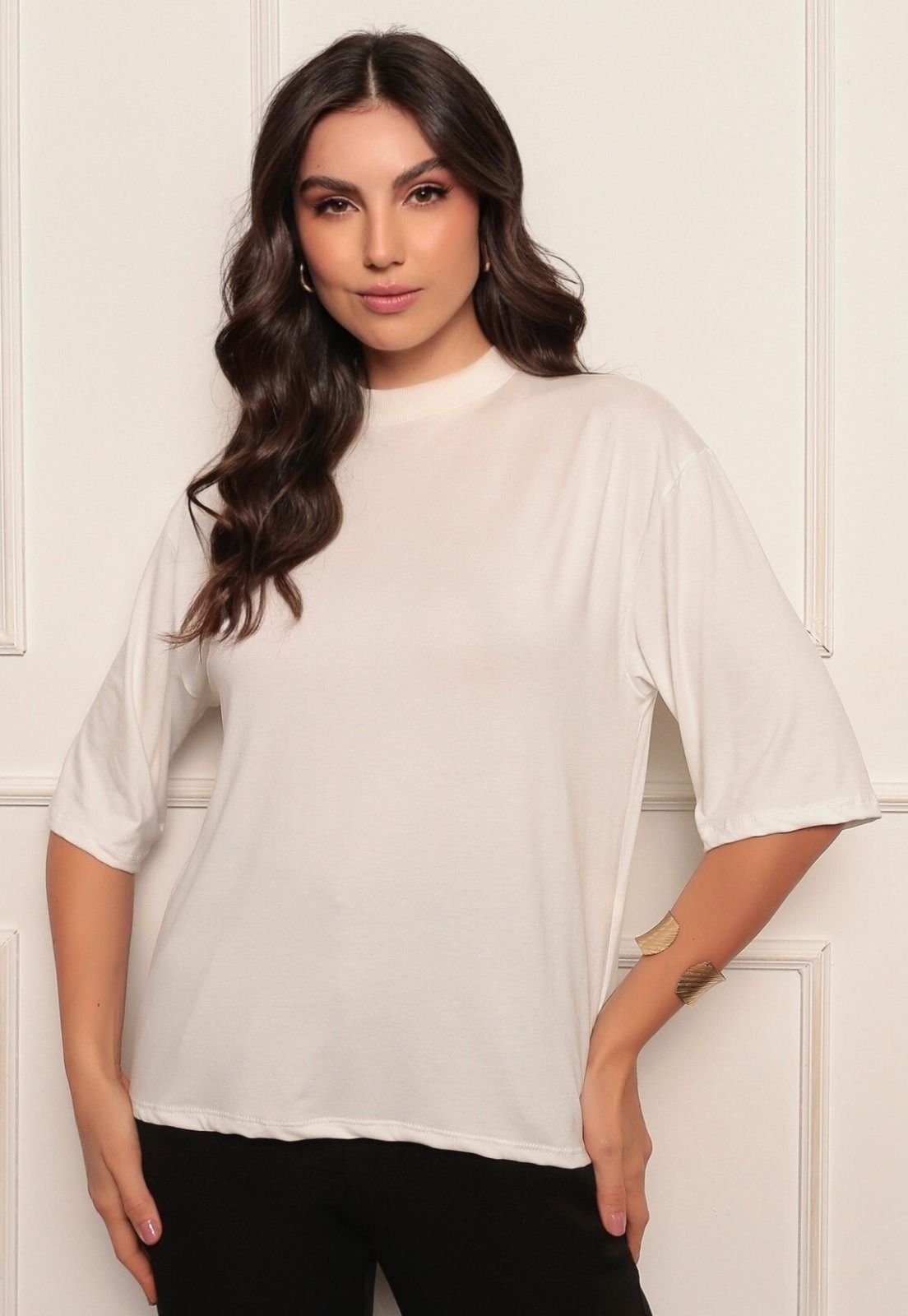Camiseta Feminina Tshirt Oversized Manga Curta Feminina Básica Lisa linha Premium
