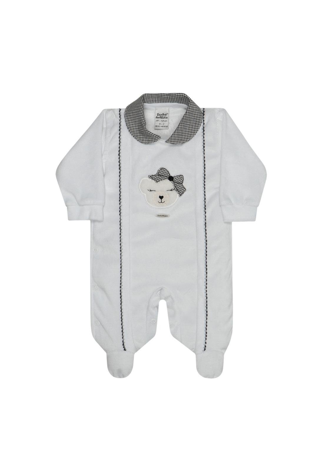 Infantil - Macacão Longo Menina Branco Sonho Mágico M Branco