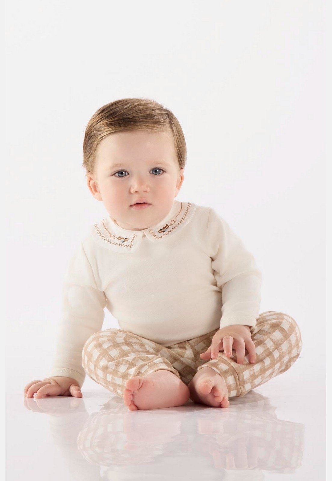 Infantil - Conjunto com Body e Calça para Menino Up Baby Off-White