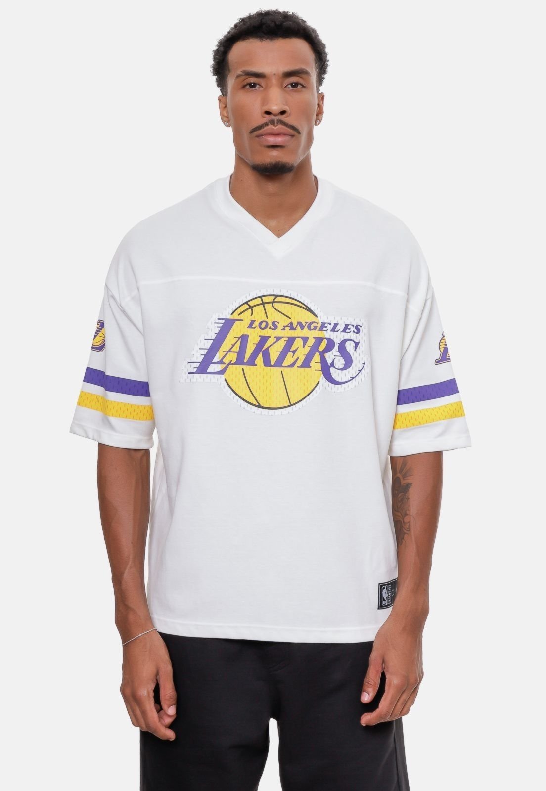 Camiseta NBA Oversize Especial Los Angeles Lakers Off White