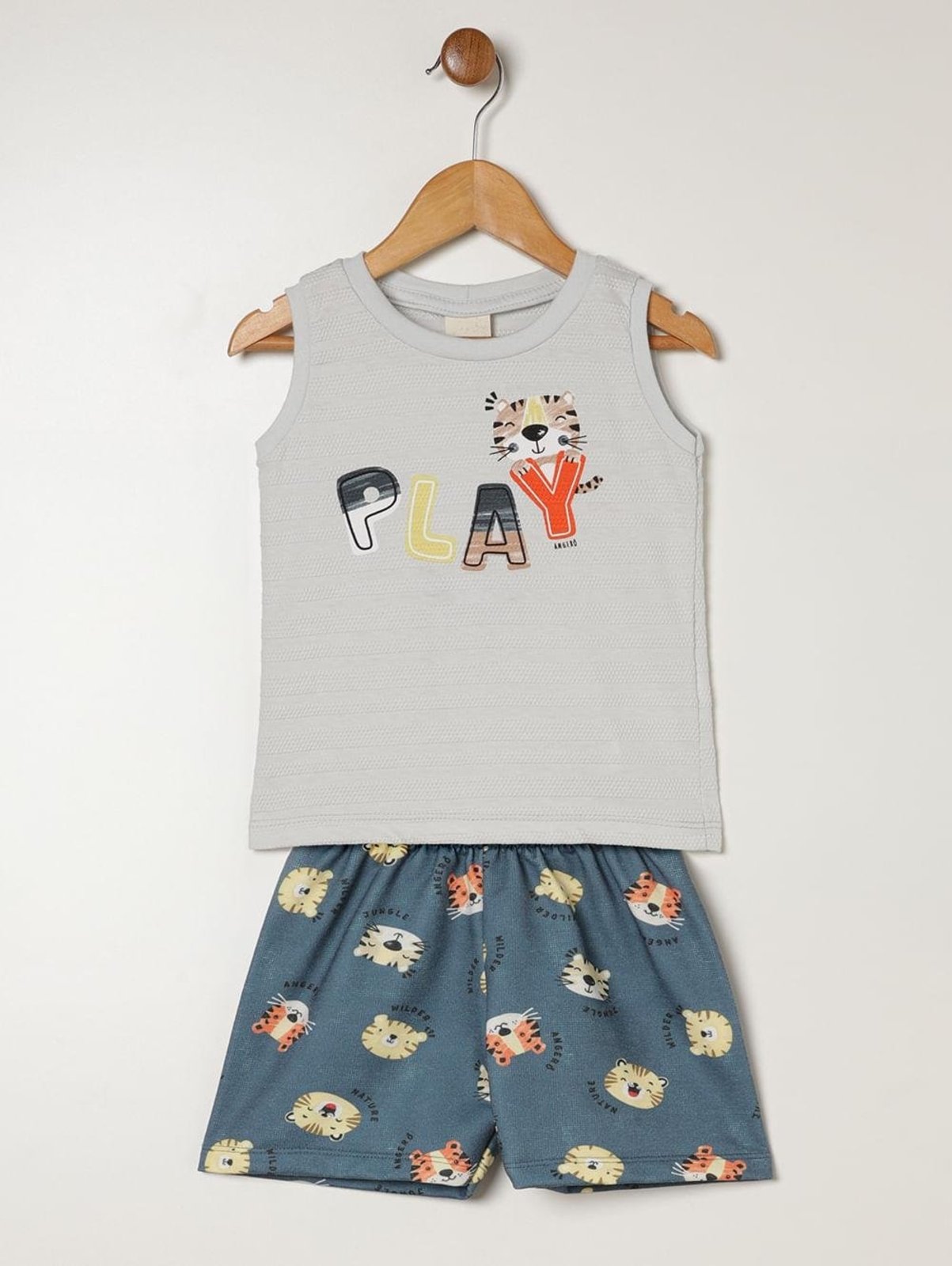 Infantil - Conjunto Curto Para - CINZA