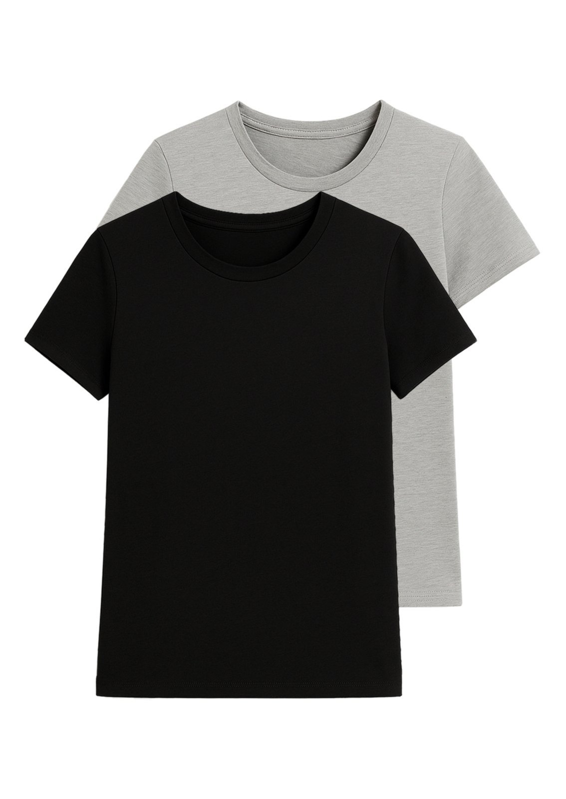 Vista 2 Kit com 2 Camisetas Feminina Hering 0241 cinza Hering cinza