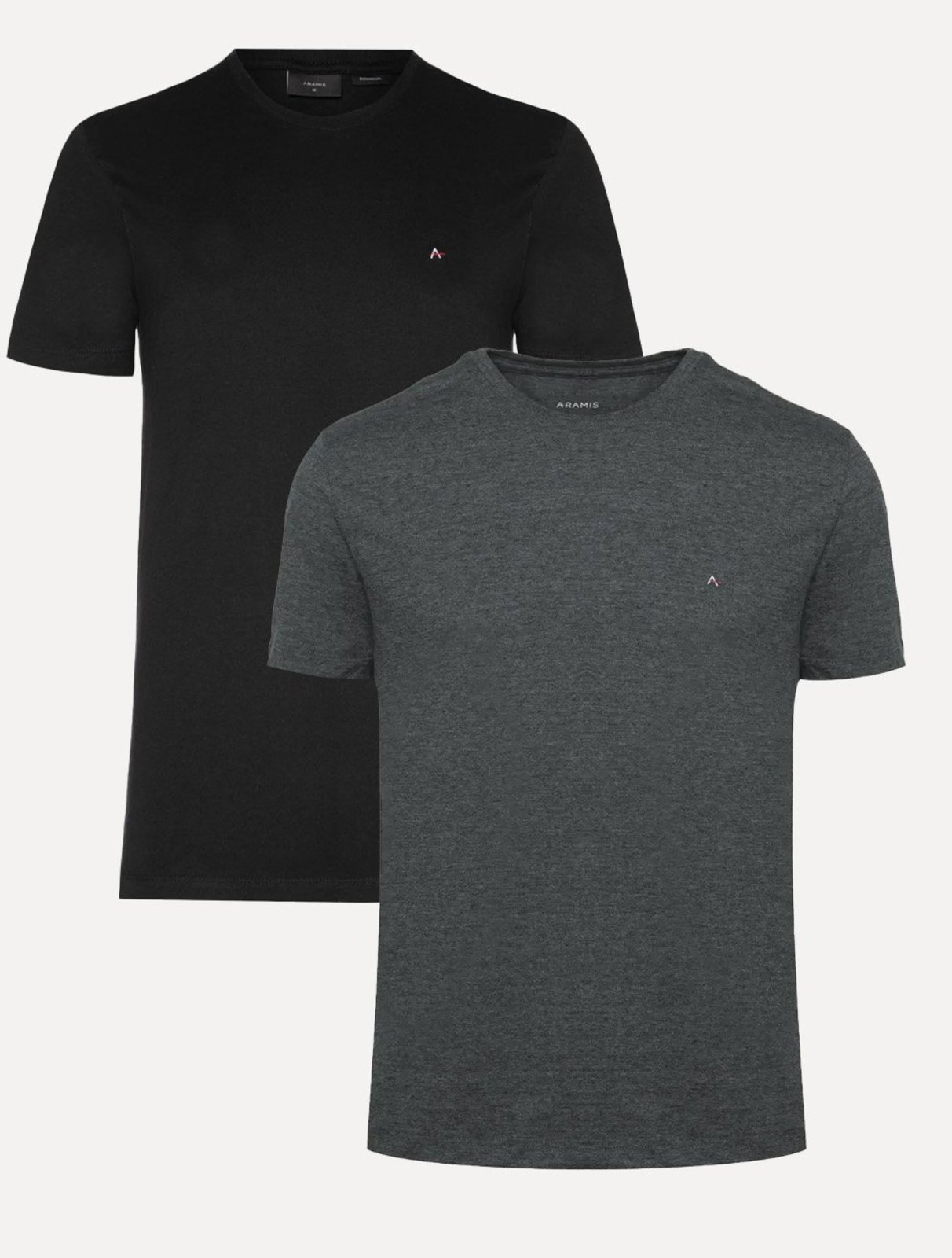 Kit Camisetas Aramis | Masculina Basic Lisa Preta/Grafite Mescla