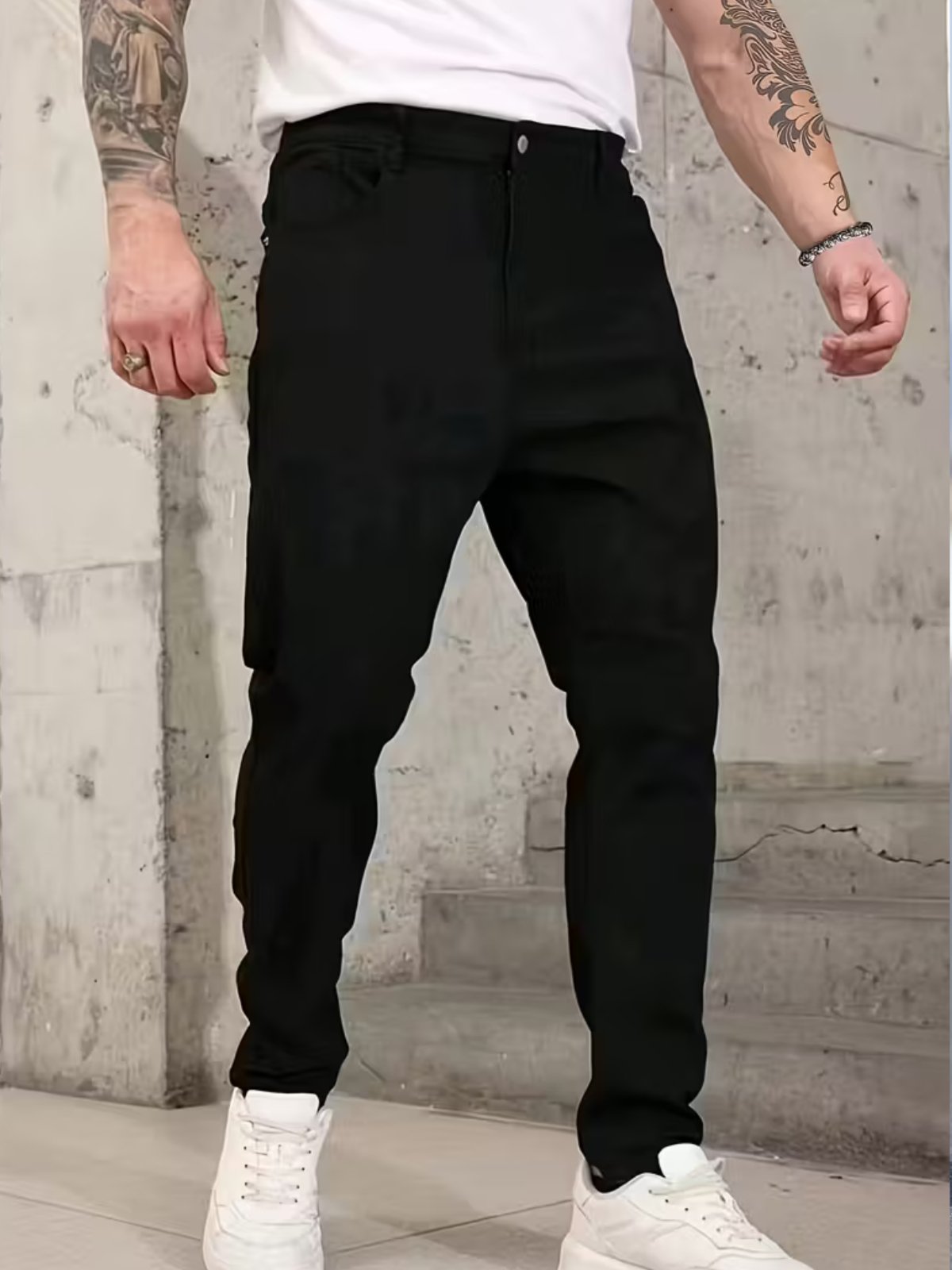 Calça Jeans Sarja 5 Estilos Preta Confortavel e Basica