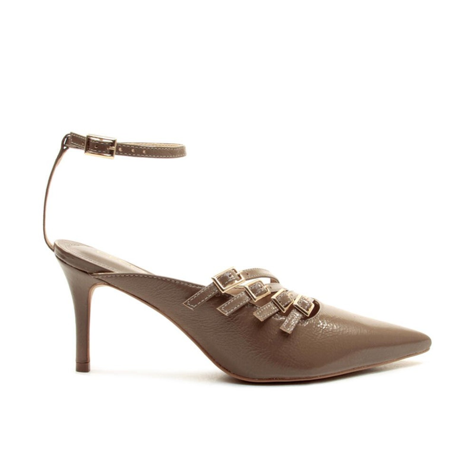 Slingback Couro Marrom Salto Médio Cecconello 2872002-2