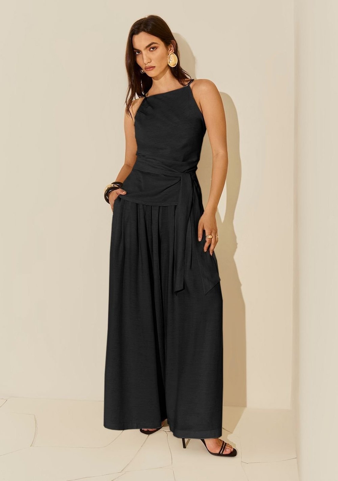 Calça Morena Rosa Wide Alta - Preto