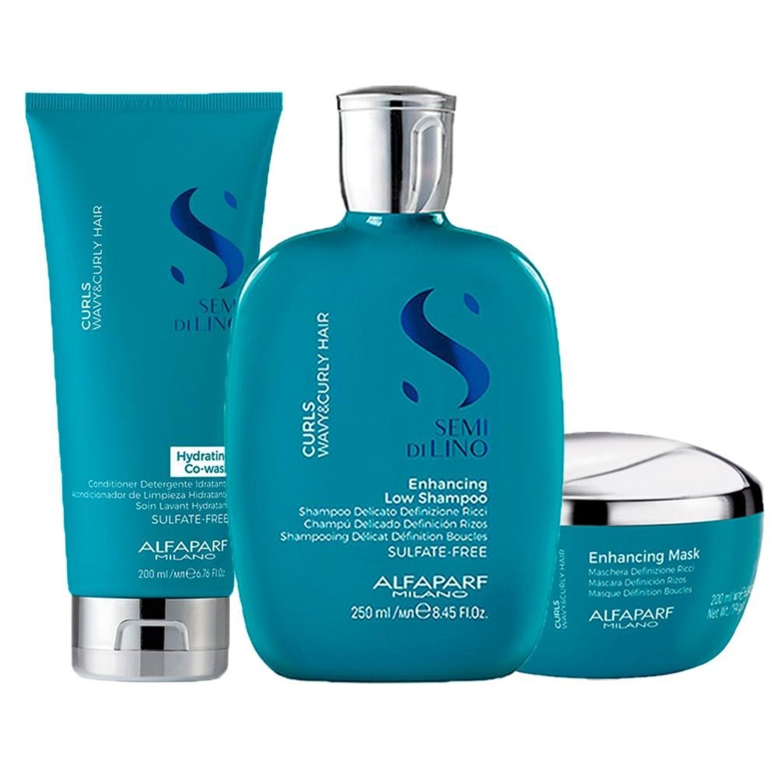 Alfaparf Semi Di Lino Curls Shampoo, Cond e Máscara