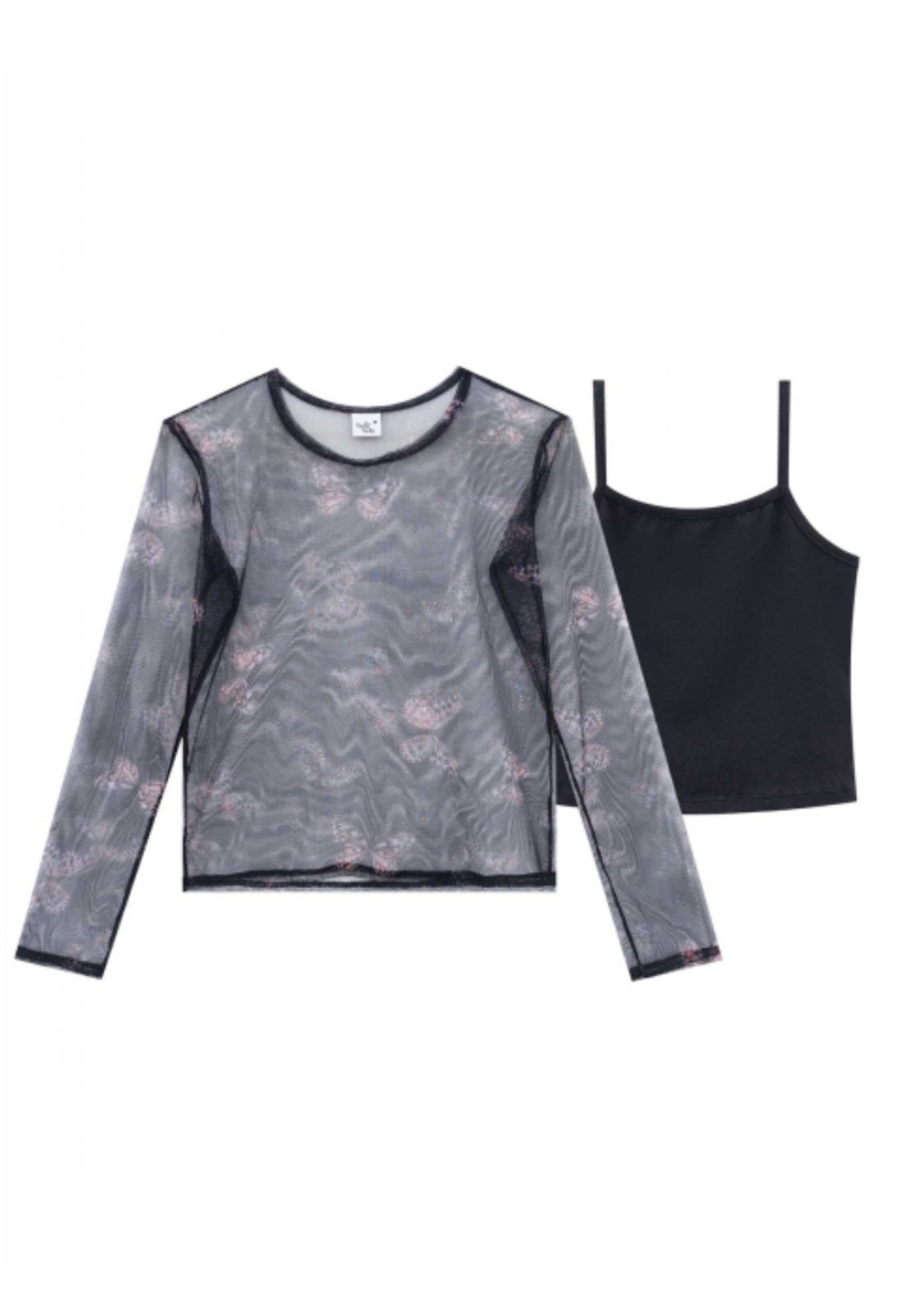 Vista 2 Infantil - Blusa Manga Longa Sobreposição Vic&Vicky preto Vic&Vicky preto